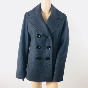 Michael Kors Womens Charcoal Gray Wool Blend Pea C